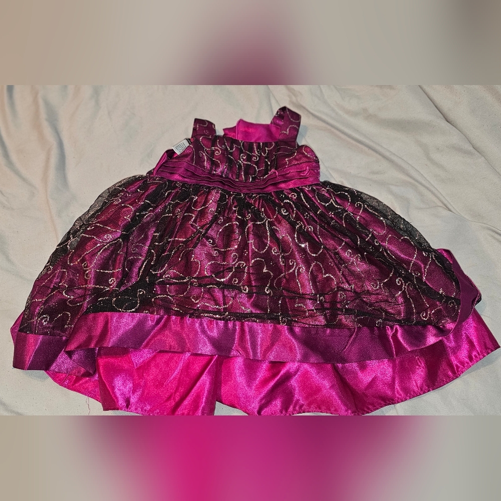 Girls Size 2t love Formal Party Dress Hot Pink RGUC